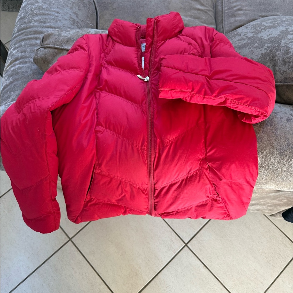 Red puffer jacket (ski coat)